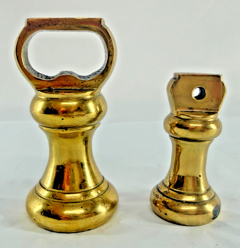Antique brass bell weights - brass,