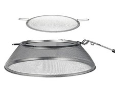 25" Hotshot Wood Burning Fire Pit Mesh Screen Silver Round Stainless Steel