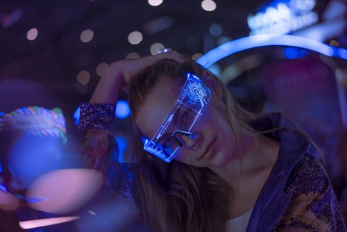 Cyberpunk led tron visor - tron,