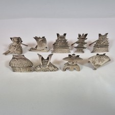 Set Of 9 Oriental Silver