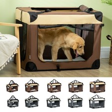 Foldable Pet Kitten Carrier Dog Travel Cage w/ Cushion for XS/S/M/L Dogs