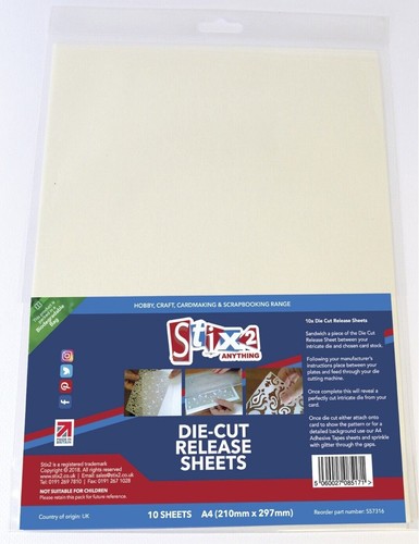 Die cut release sheets - die, pack