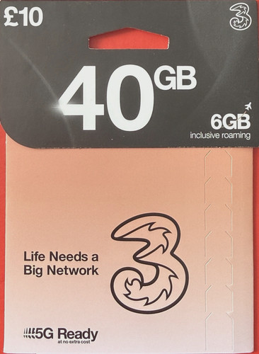 40gb sim card - 3g, uk