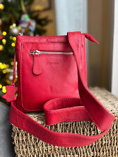 Oriano Crossbody Bag/ Red Leather Multipocket Shoulder Bag