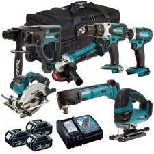 Makita MAK7PC 18V LXT 7 Piece Combo Tool Kit With 3 x 5.0Ah Batteries & Charger