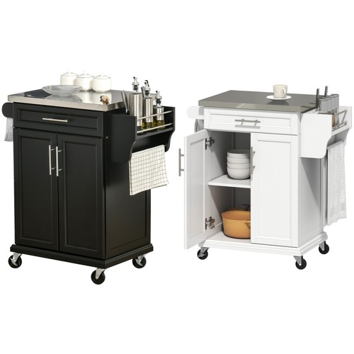 Homcom kitchen cart storage - cart,