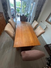Solid Oak Dining Table with 6