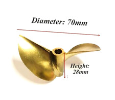 2716 Brass Propeller Dia 70mm Pitch 1.6 for 1/4" Shaft Cable Gas Nitro RC Boat