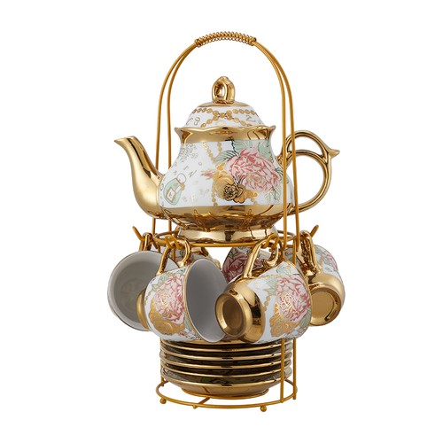 Floral ceramic teapot coffee - floral,