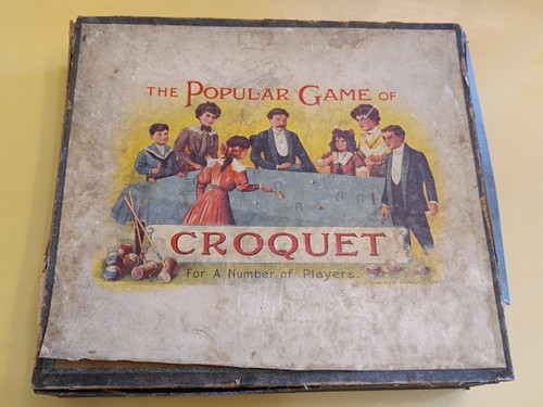 Antique table croquet game - table,