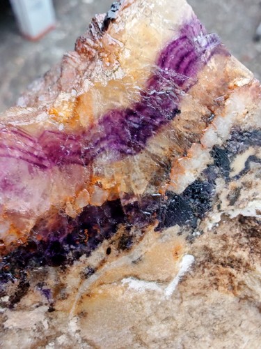 Blue john fluorite crystal - blue,