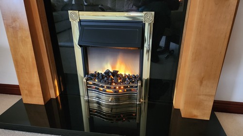 Wooden fire surround and - fire,