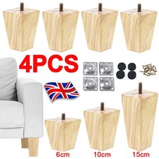 4x Wooden Furniture Legs Feet Replacement Sofa Stool Couch Cabinet Chair Bed X