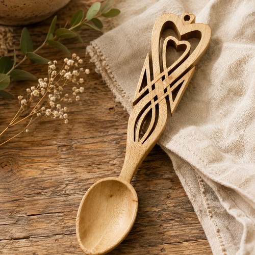 Vintage welsh love spoon hand - vintage,
