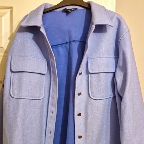 Women blue fleece shacket - women’s,