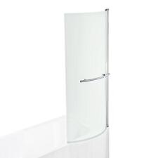 Shower Screen Over Bath Door Chrome Towel Rail 6mm Thick Glass 1400 x720mm Panel