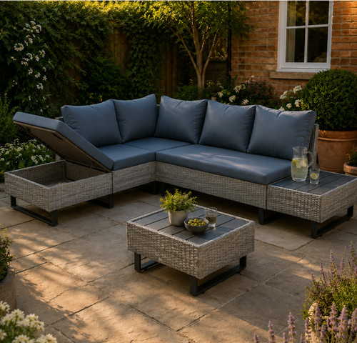 Rattan garden corner sofa set - sofa,