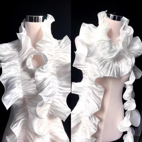 1yard ruffle lace - edge, satin