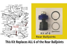 RoadNutz Poly Balljoint Kit x6-Fits ALL Rear Arms for Mitsubishi EVO 4 5 6 7 8 9