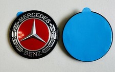 Black RED Hood Flat Badge Emblem (Paste) For Mercedes Benz A C E S ML CLS Class