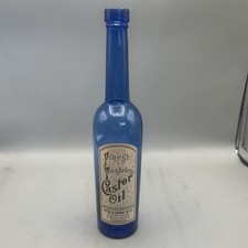 ELEGANT VICTORIAN CASTOR OIL POISON BOTTLE VARIANT WITH ORIGINAL LABEL TONBRIDGE