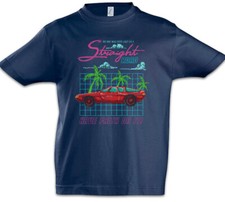 Pixel Car Straight Road Kids Boys T-Shirt Racer Gamer Gaming Retro Arcade Bit
