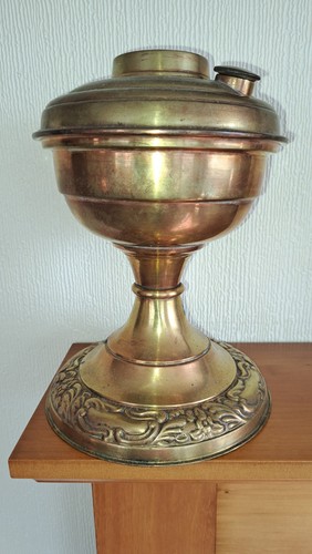 Brass oil lamp font and - lamp, base
