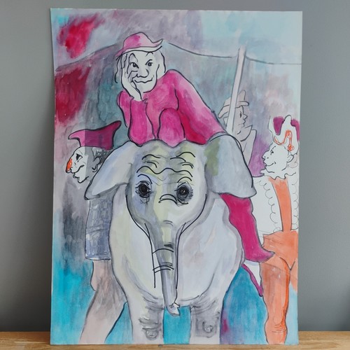 Original gouache portrait - gouache,