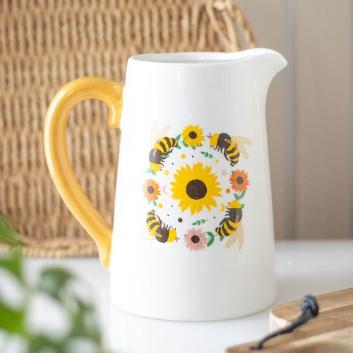 Summer bee and sunflower - summer,
