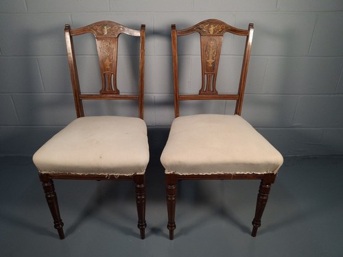 Pair edwardian bedroom chairs - edwardian,
