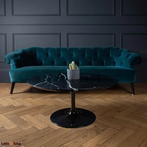 Tulip round coffee table nero - coffee,