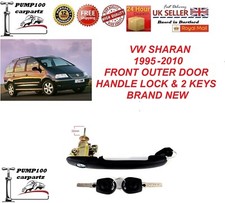 FOR VW SHARAN 1995-2010 FRONT DOOR HANDLE LOCK & KEYS OUTER EXTERIOR LH=RH 22MM