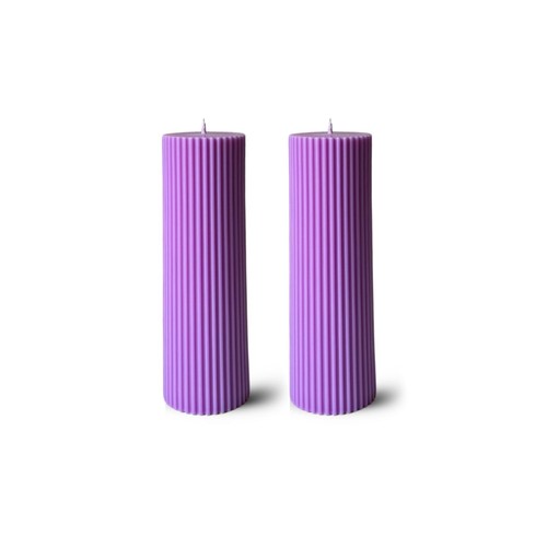 Purple pillar candle elegant - purple,