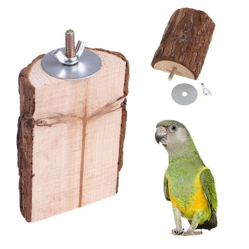 Natural wooden parrot bird - natural,