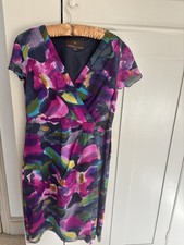 Fenn Wright Manson Vibrant Abstract Print Silk Tie Dress UK 12 Wedding Party