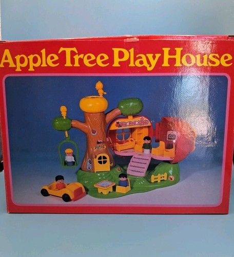Vintage apple tree play - apple, house