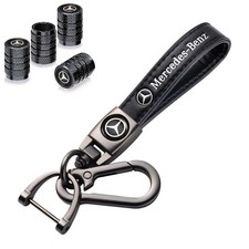 Mercedes Luxury Leather Keychain Keyring Mercedes Car Key Ring With Dust Caps UK