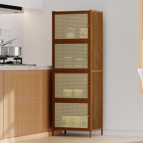 Tier bookcase with rattan - bookcase,