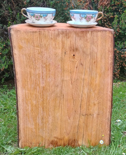 Solid wood tree stump table