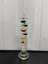 Galileo Glass Thermometer with Multicolor Floating Balls Office Table Home Decor