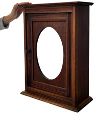 FRENCH BATHROOM CABINET VINTAGE ART DECO PERIOD RIBBED DETAILING WAXED OAK 1920s