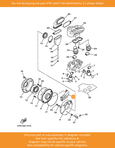 Yamaha duct 4tr 14437 - yamaha, 4tr-14437-00