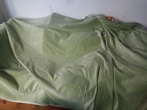 Vintage green cotton velvet - vintage,