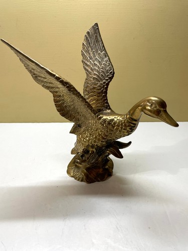Large solid brass mallard - mallard, duck