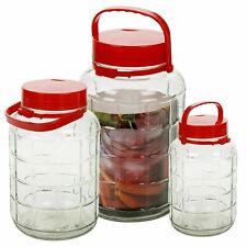 Large Pickle Glass Jars Preserve Jars Airtight 5L / 8L & 10 Litre With Handle