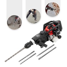 Heavy Duty Petrol Demolition Jack Hammer Drill Concrete Breaker 2 Chisels 1800W