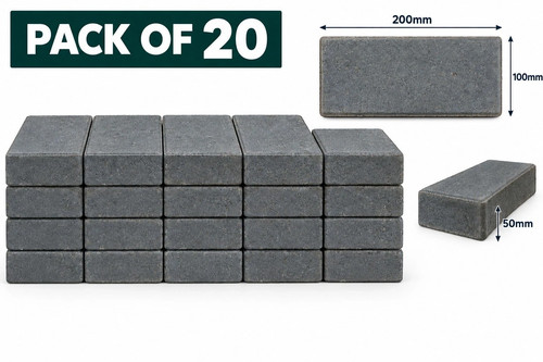 Charcoal block paving - block,
