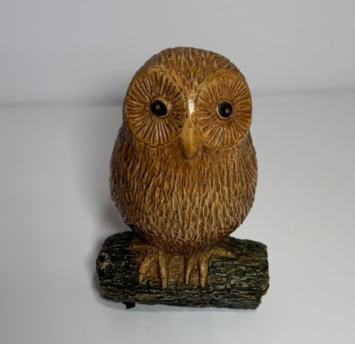 Pottery owl modelled perched - pottery,
