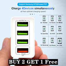 USB Fast Charge 4 Port Multiple Quick Charger Power Supply Adapter UK Plug