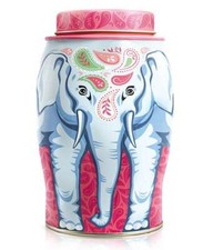 NEW WILLIAMSON TEA ELEPHANT CADDY 40 EARL GREY TEA BAGS  PINK PAISLEY